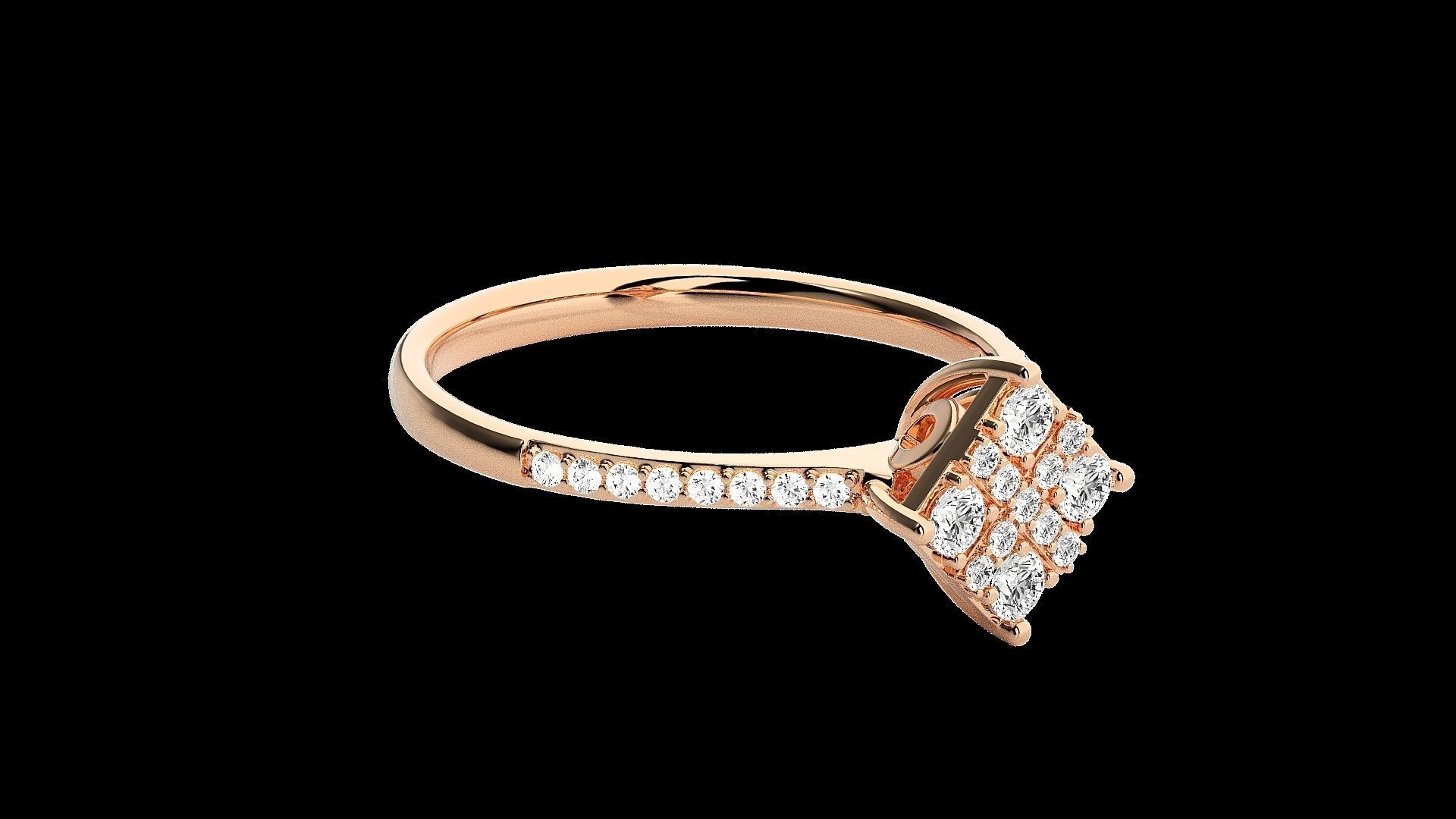 Light wt diamond ring 3dm stl renders details 3D print model_5