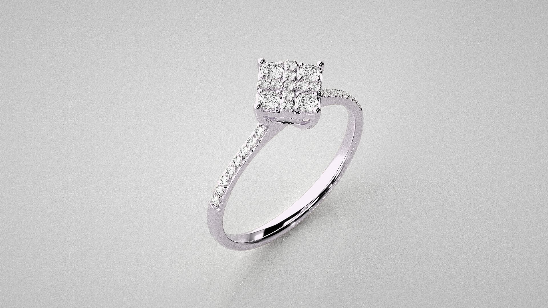 Light wt diamond ring 3dm stl renders details 3D print model_9