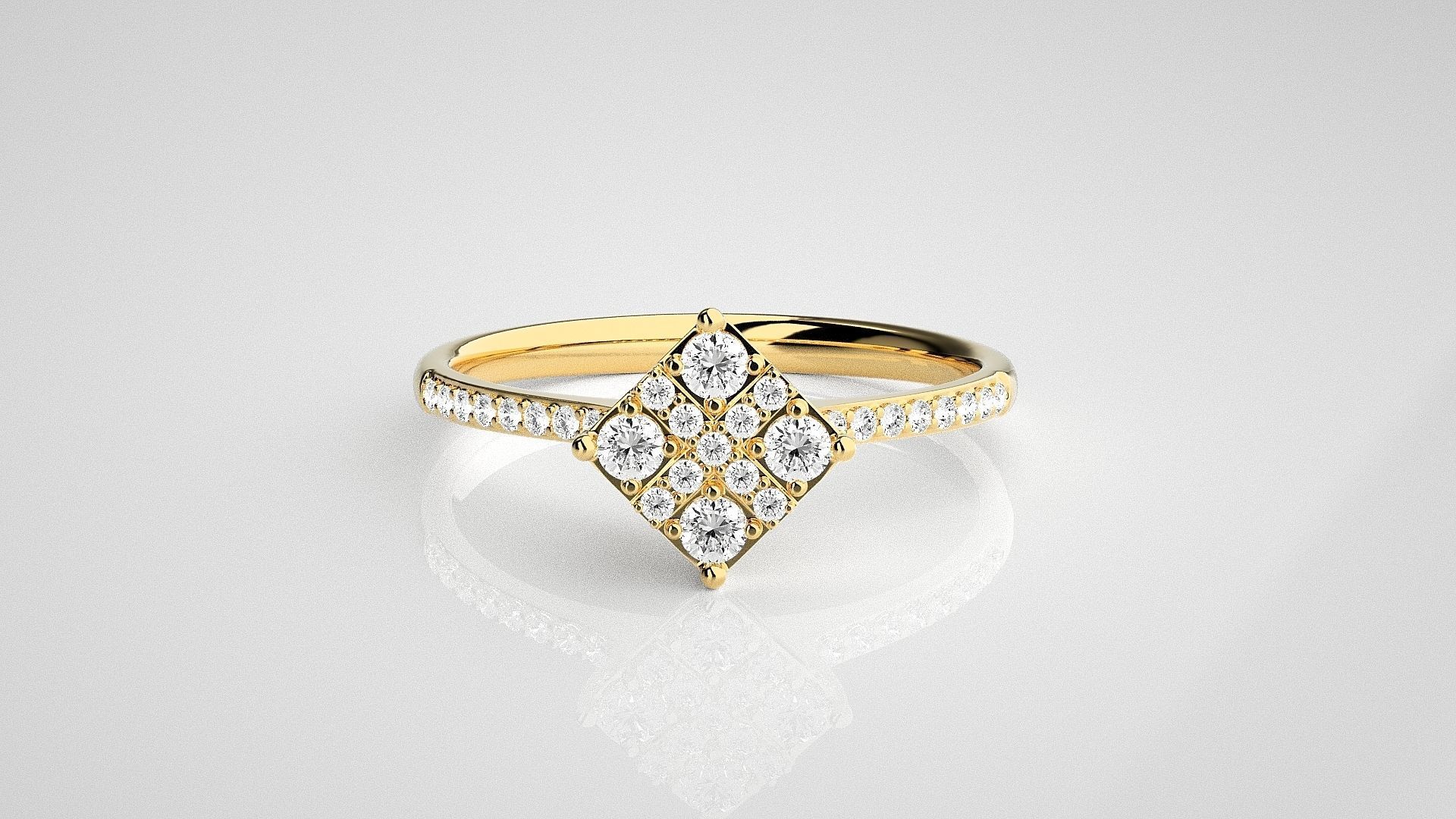 Light wt diamond ring 3dm stl renders details 3D print model_13