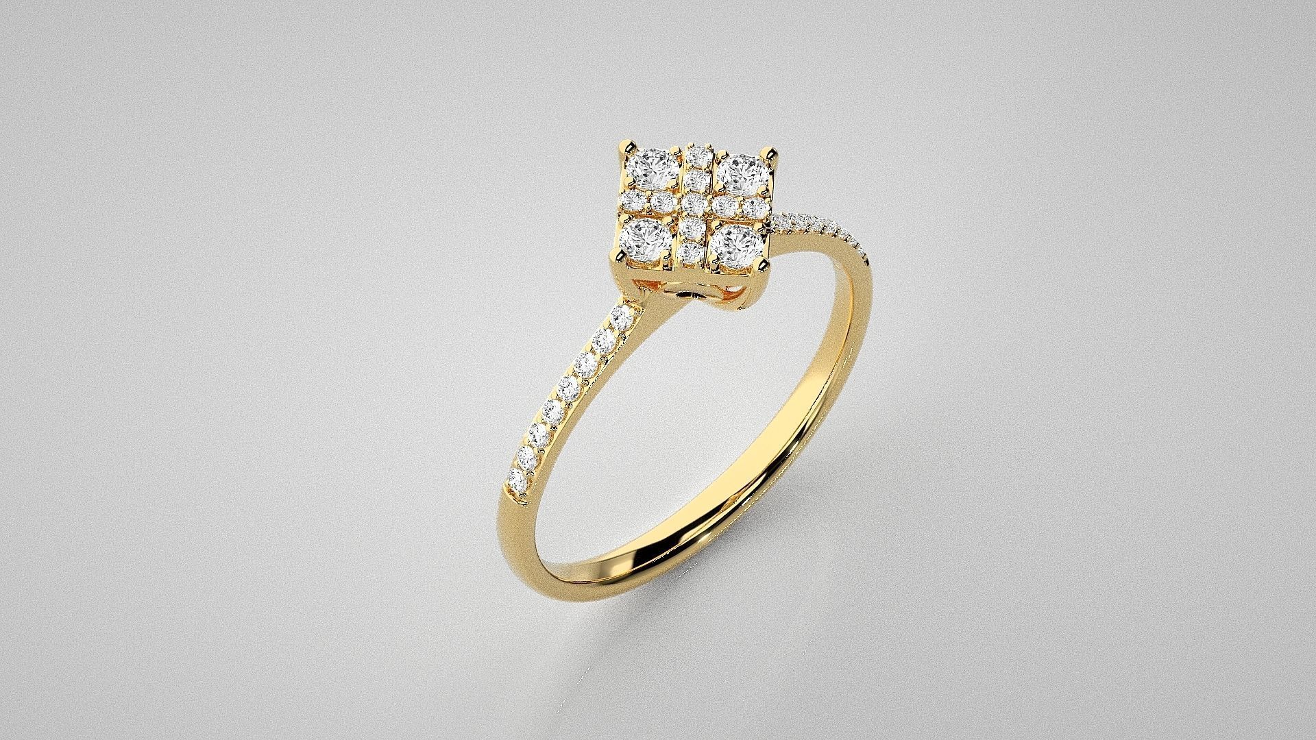 Light wt diamond ring 3dm stl renders details 3D print model_15
