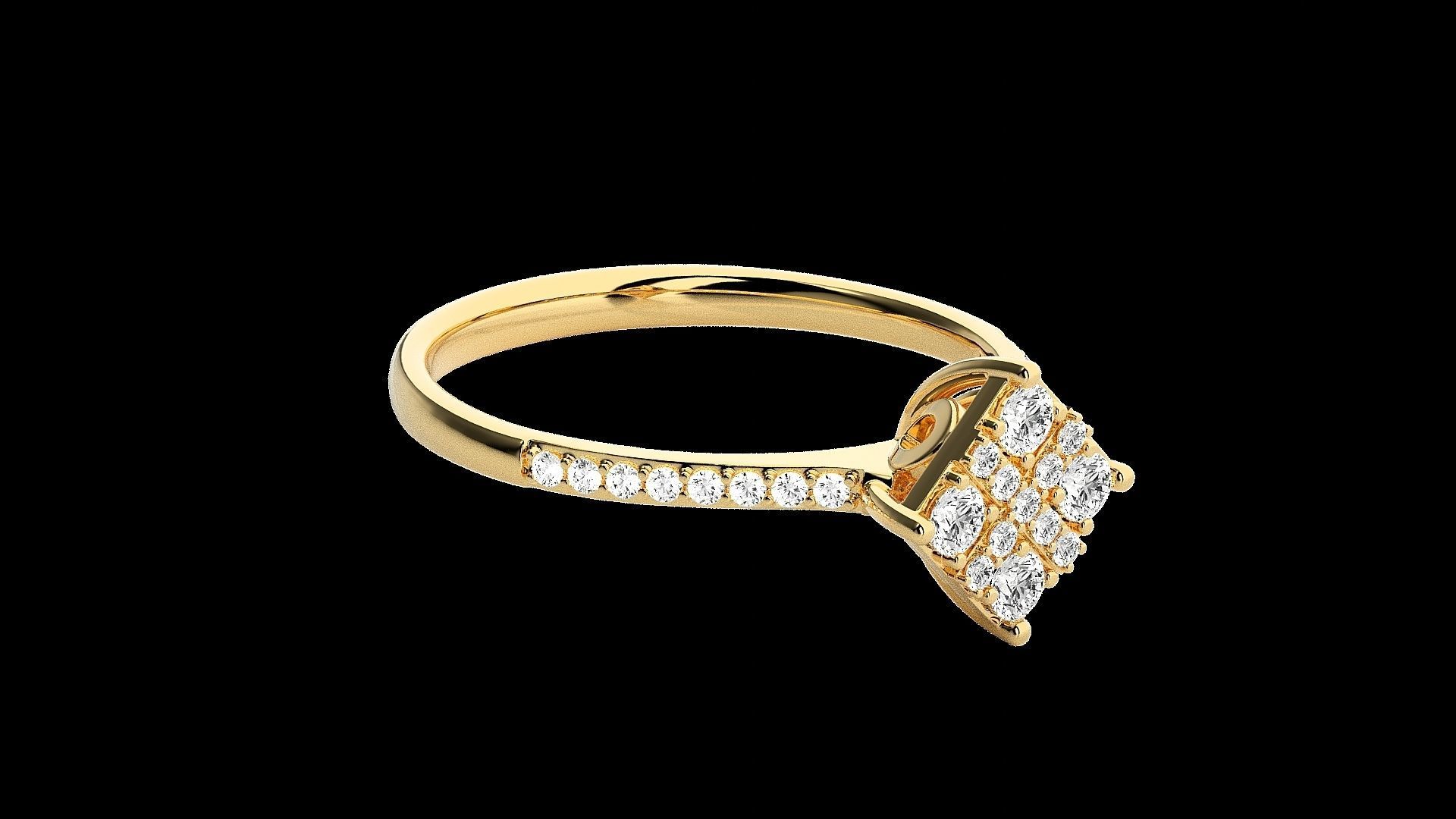 Light wt diamond ring 3dm stl renders details 3D print model_17