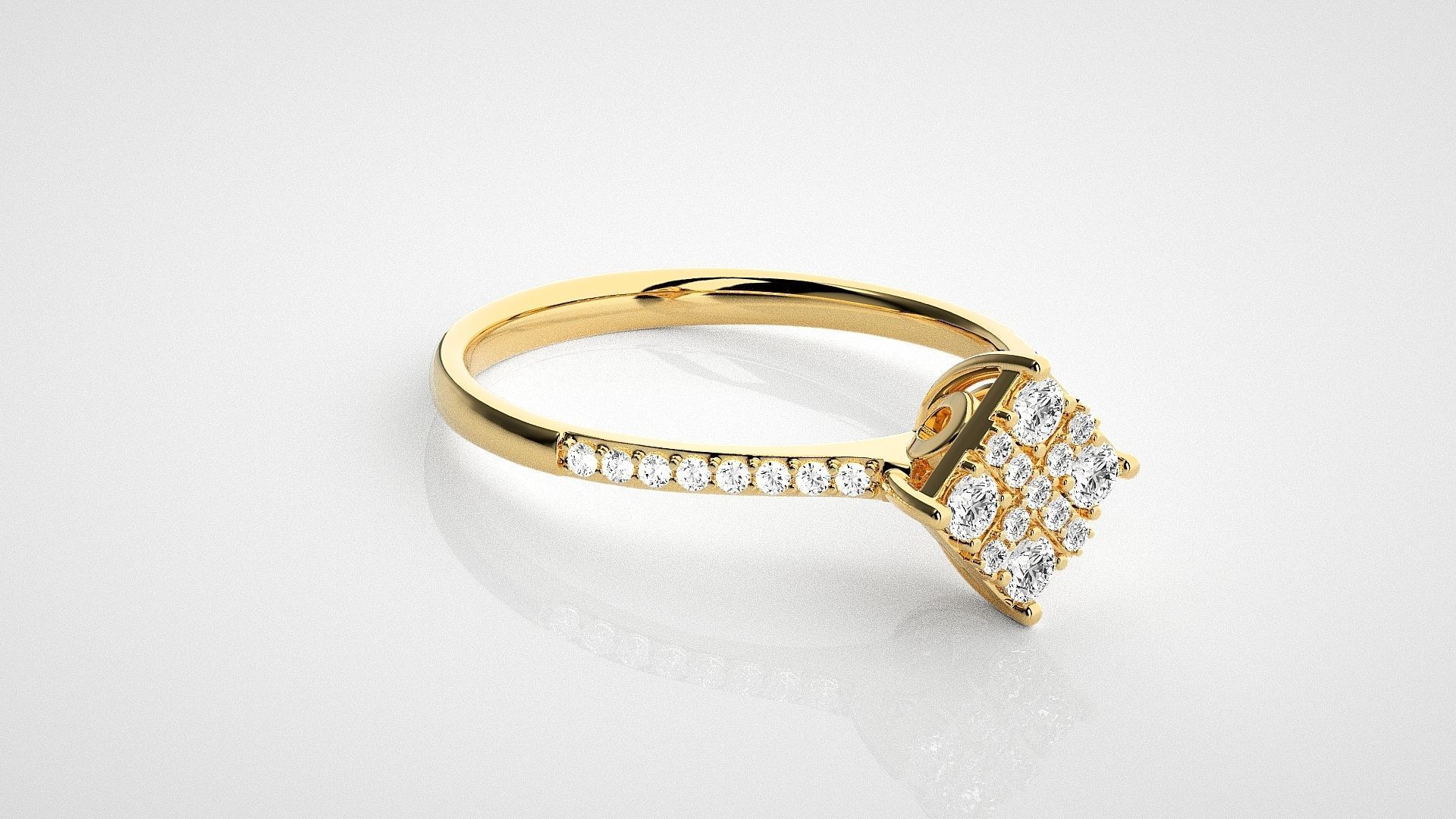 Light wt diamond ring 3dm stl renders details 3D print model_14