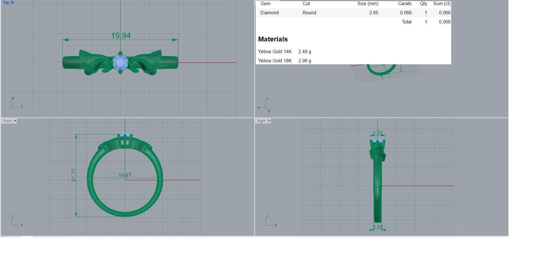Vines Light wt diamond ring 3dm stl renders details 3D print model_3