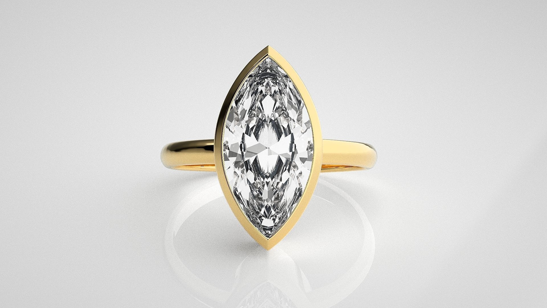 Marquise Light wt diamond ring 3dm stl renders details 3D print model_13