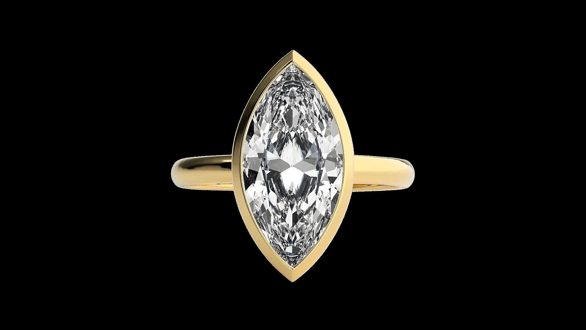 Marquise Light wt diamond ring 3dm stl renders details 3D print model_16