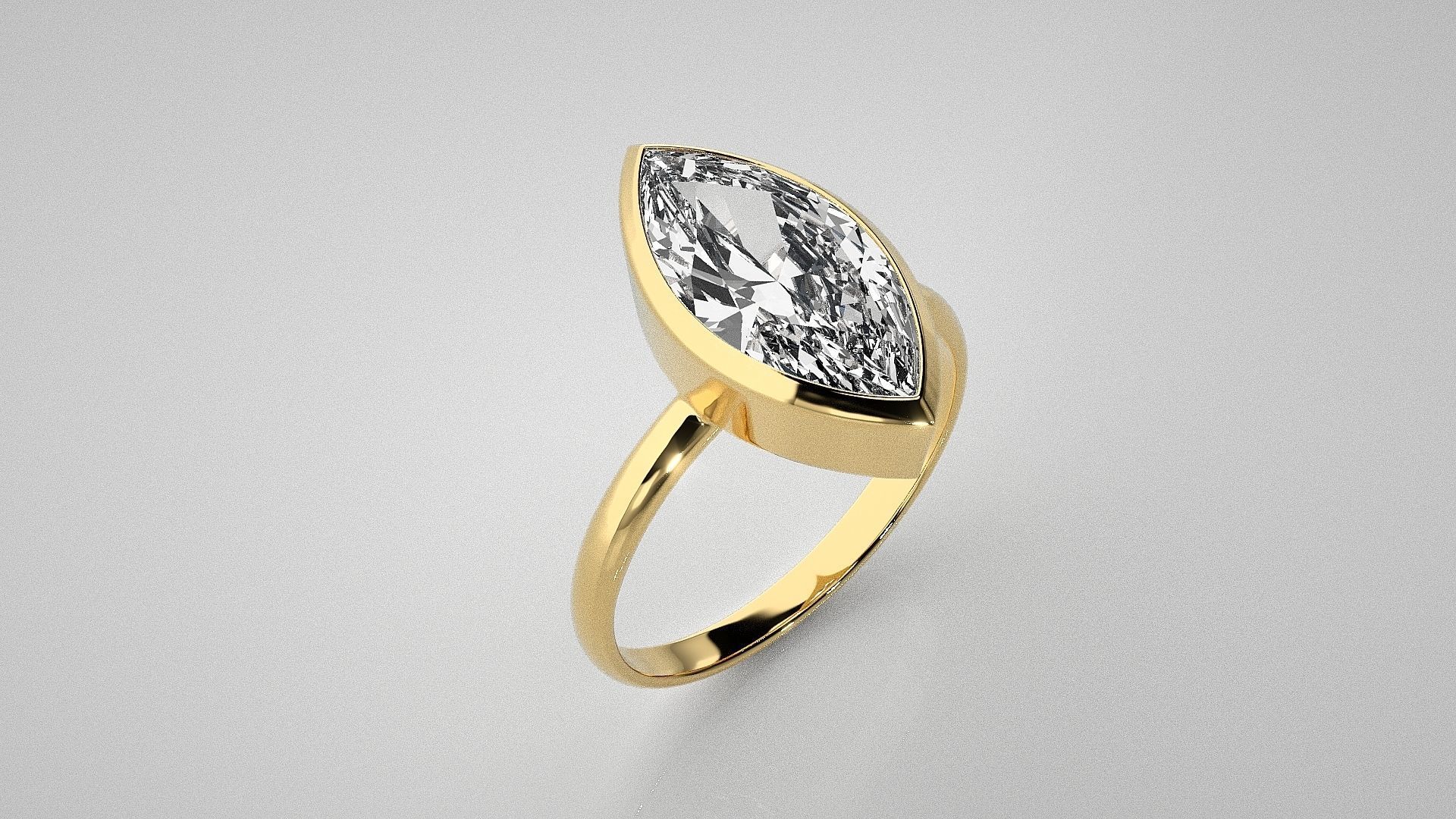 Marquise Light wt diamond ring 3dm stl renders details 3D print model_15