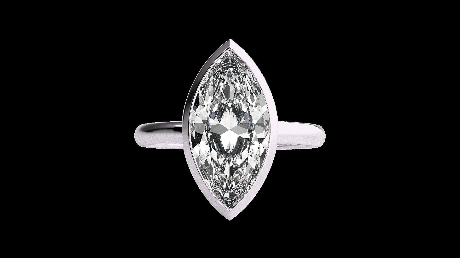 Marquise Light wt diamond ring 3dm stl renders details 3D print model_10