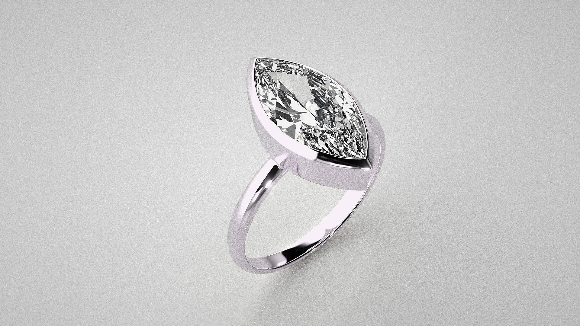 Marquise Light wt diamond ring 3dm stl renders details 3D print model_9