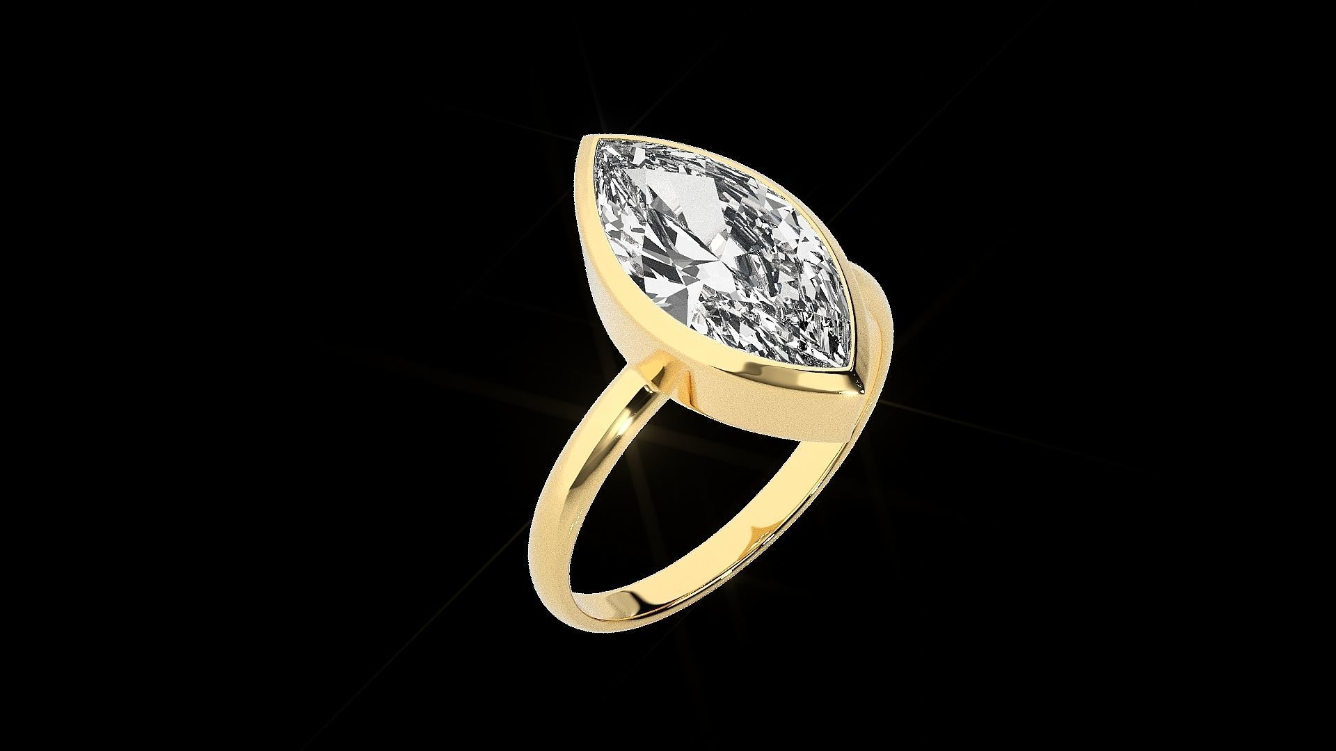 Marquise Light wt diamond ring 3dm stl renders details 3D print model_18