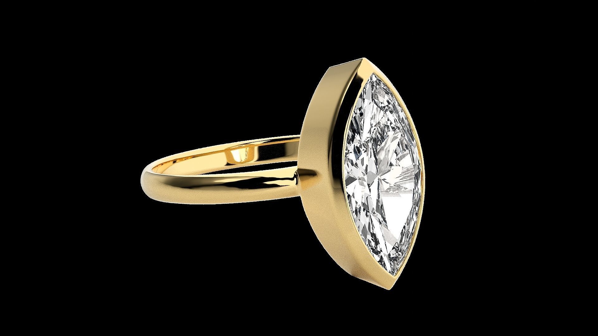 Marquise Light wt diamond ring 3dm stl renders details 3D print model_17