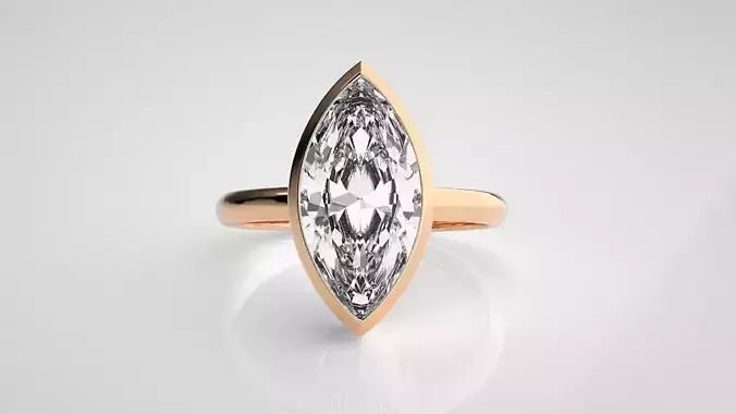 Marquise Light wt diamond ring 3dm stl renders details 3D print model