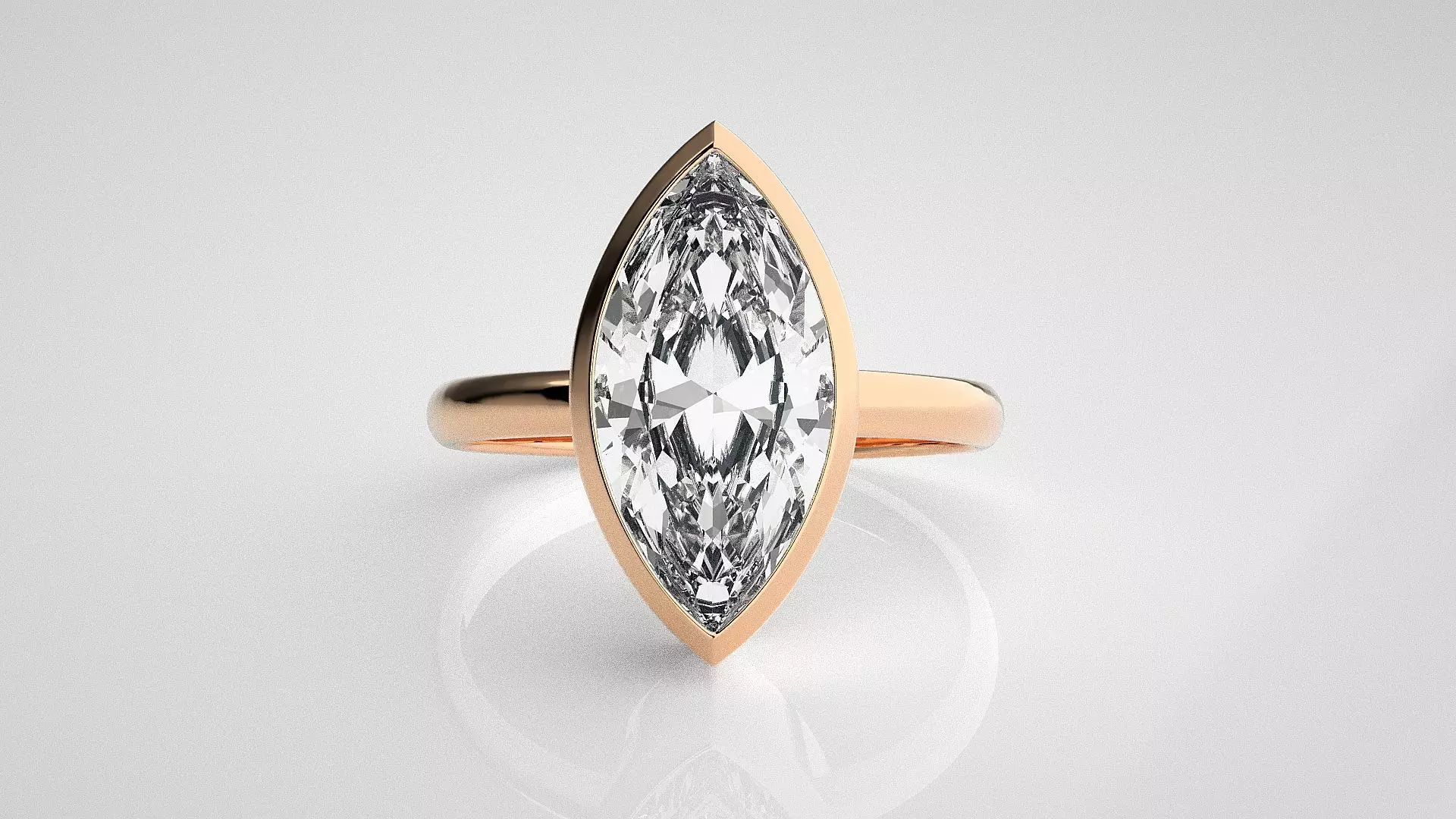 Marquise Light wt diamond ring 3dm stl renders details 3D print model_0