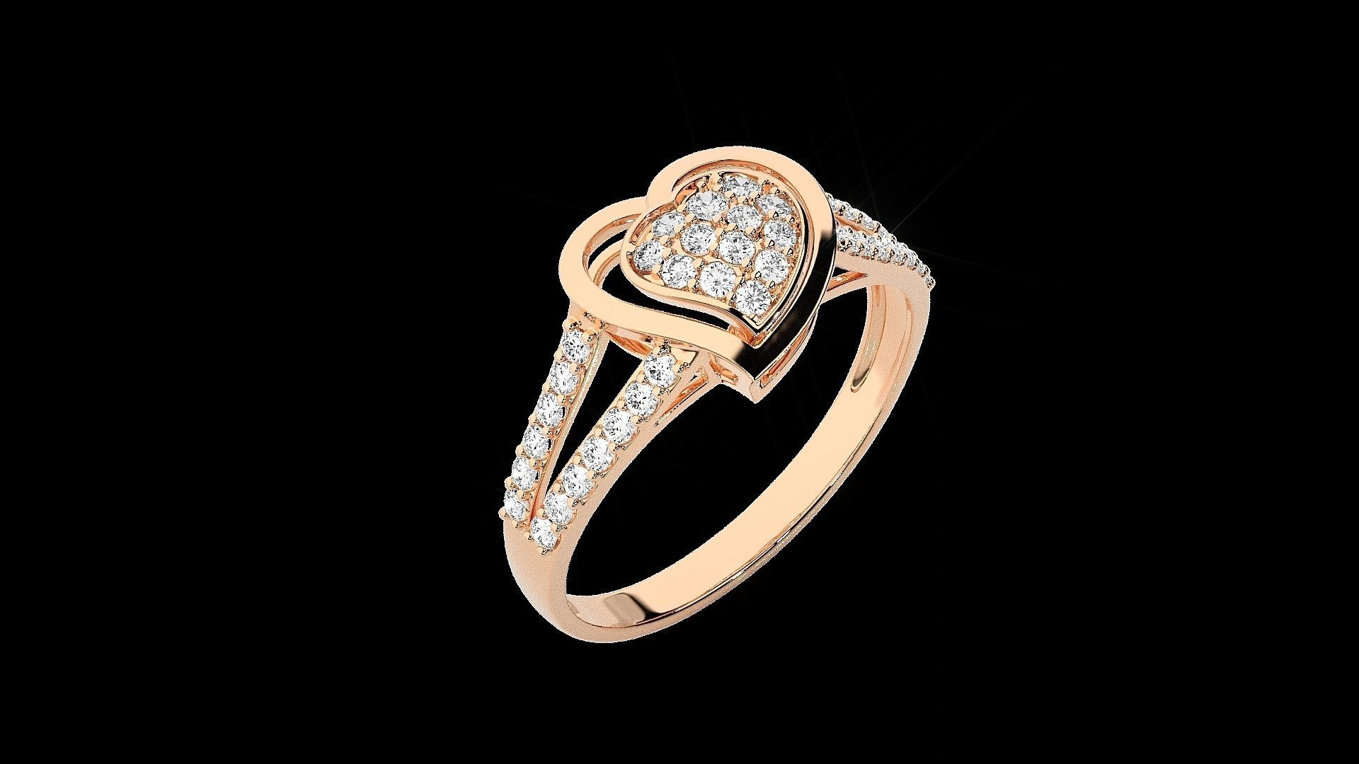 Heart Love Valentine Light wt diamond ring 3dm stl renders 3D print model_6