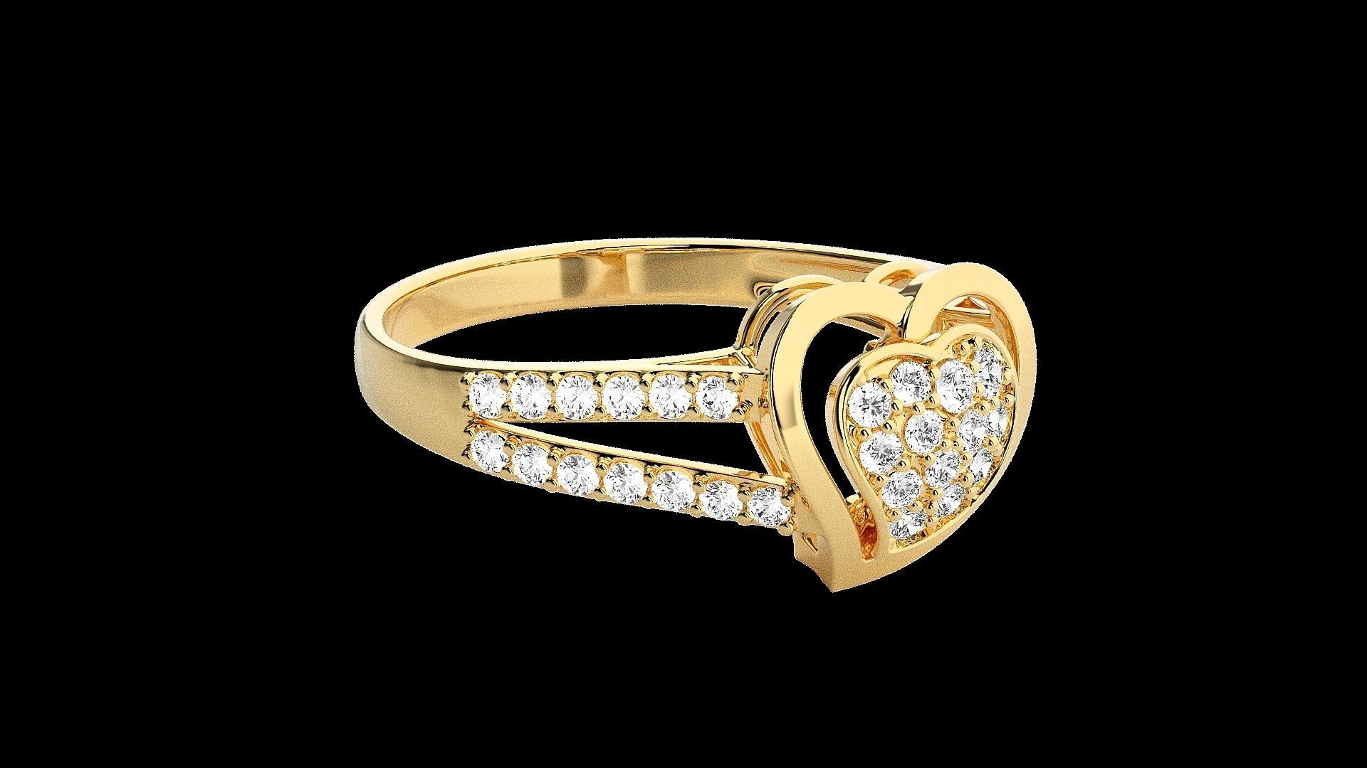 Heart Love Valentine Light wt diamond ring 3dm stl renders 3D print model_17