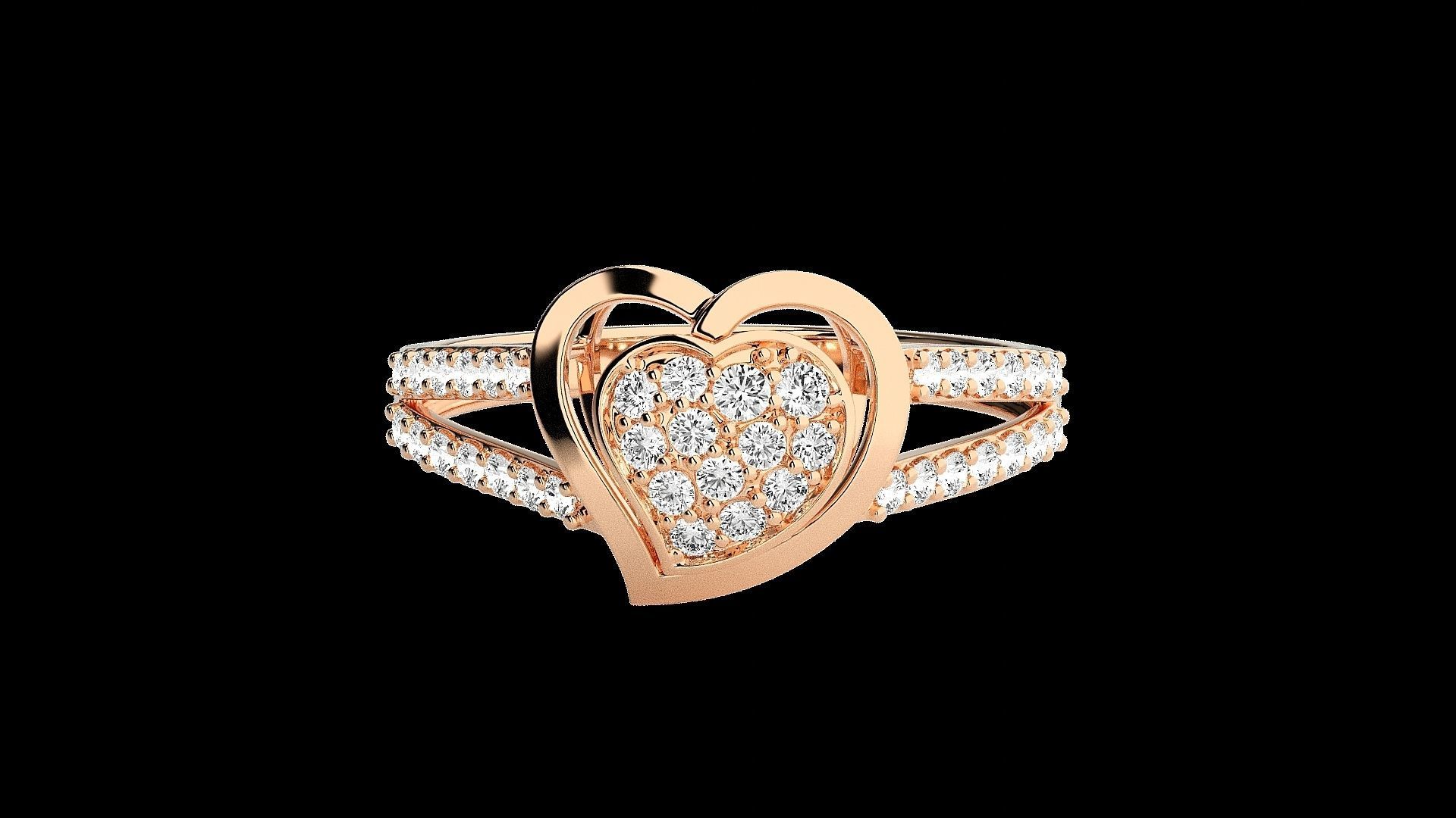 Heart Love Valentine Light wt diamond ring 3dm stl renders 3D print model_4