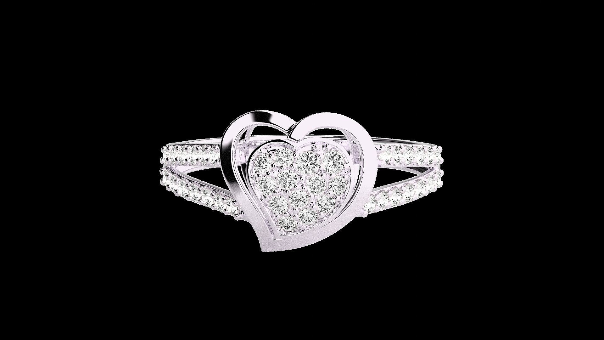 Heart Love Valentine Light wt diamond ring 3dm stl renders 3D print model_10