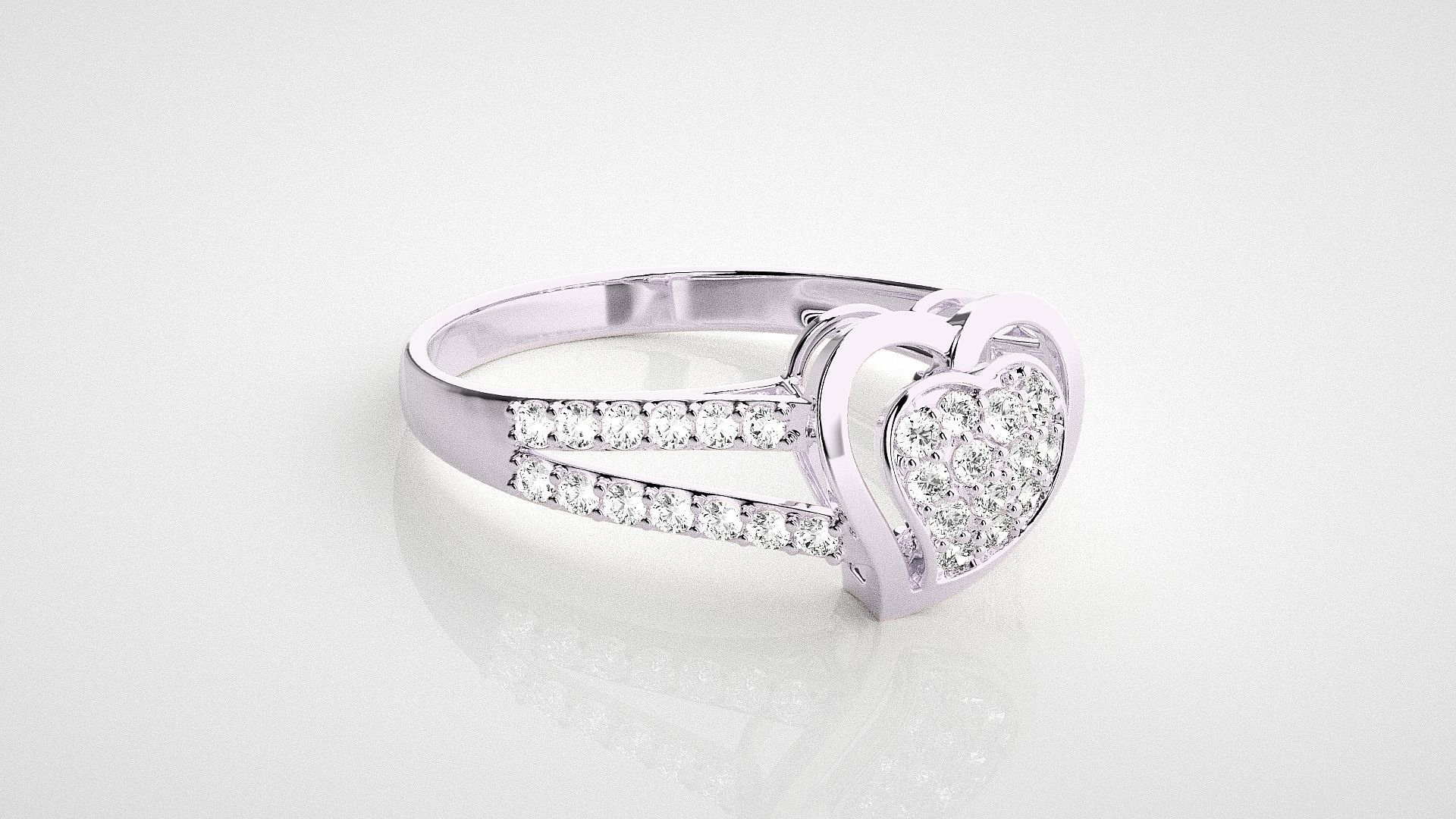 Heart Love Valentine Light wt diamond ring 3dm stl renders 3D print model_8
