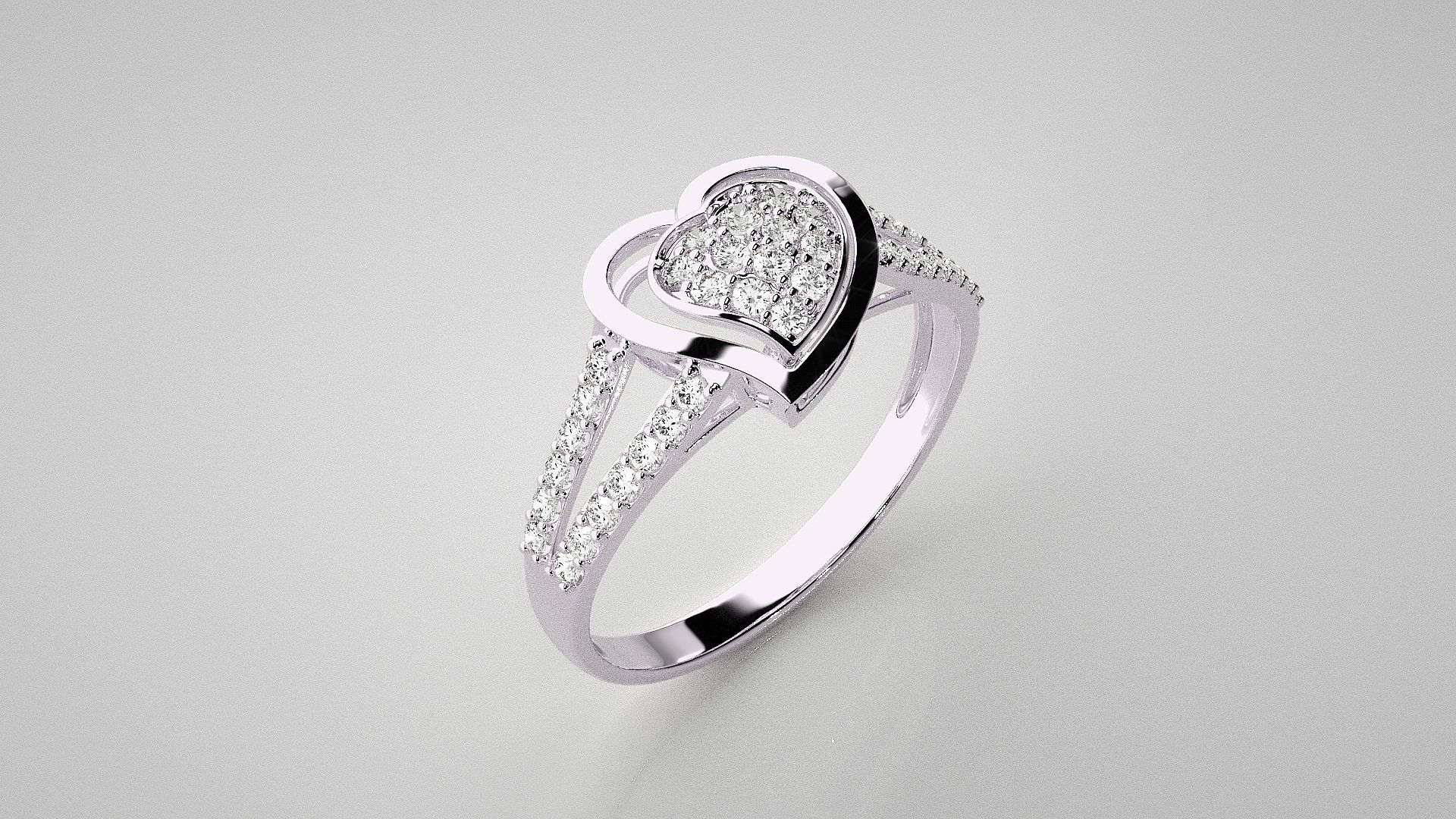 Heart Love Valentine Light wt diamond ring 3dm stl renders 3D print model_9
