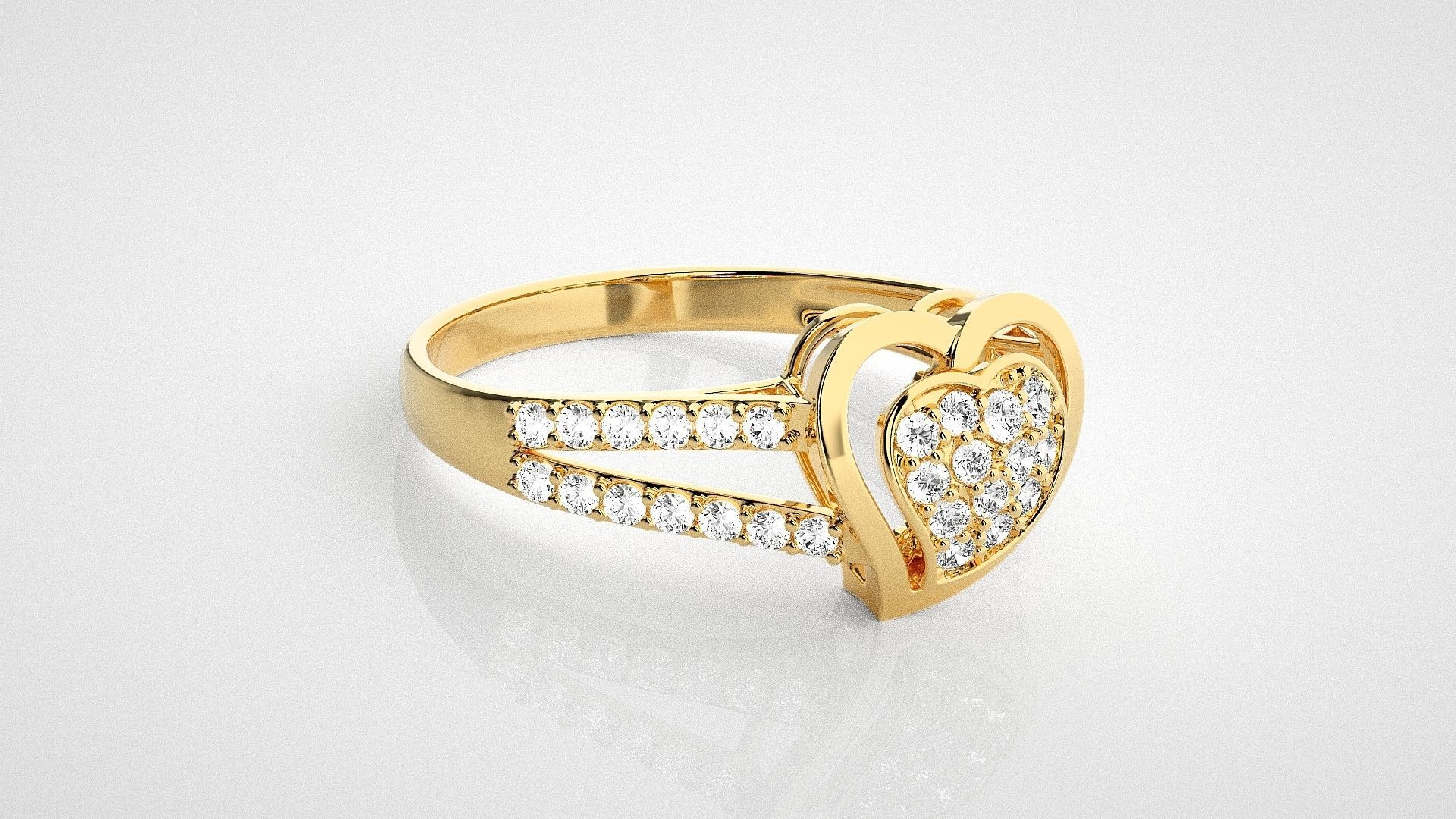 Heart Love Valentine Light wt diamond ring 3dm stl renders 3D print model_14