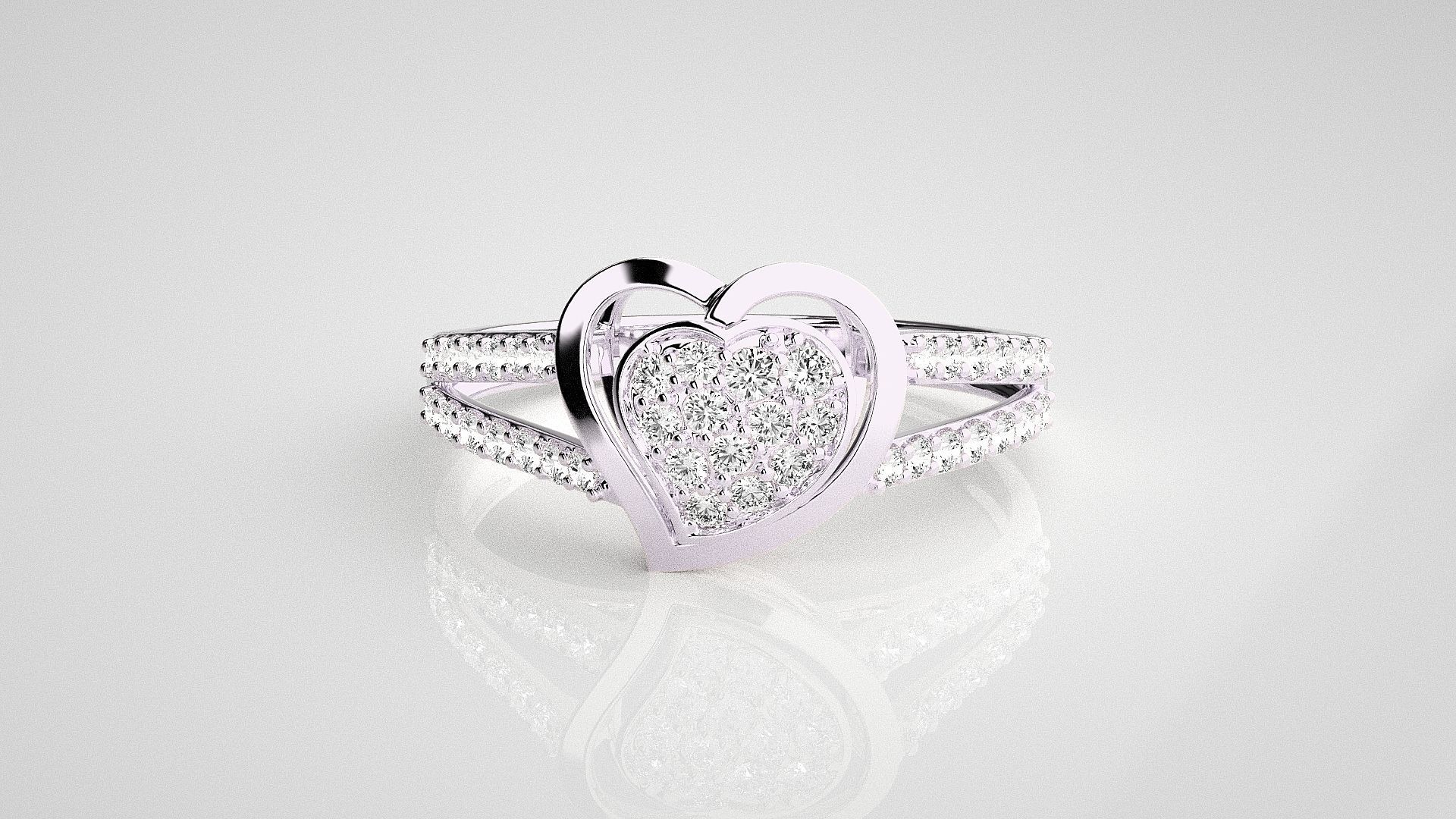 Heart Love Valentine Light wt diamond ring 3dm stl renders 3D print model_7