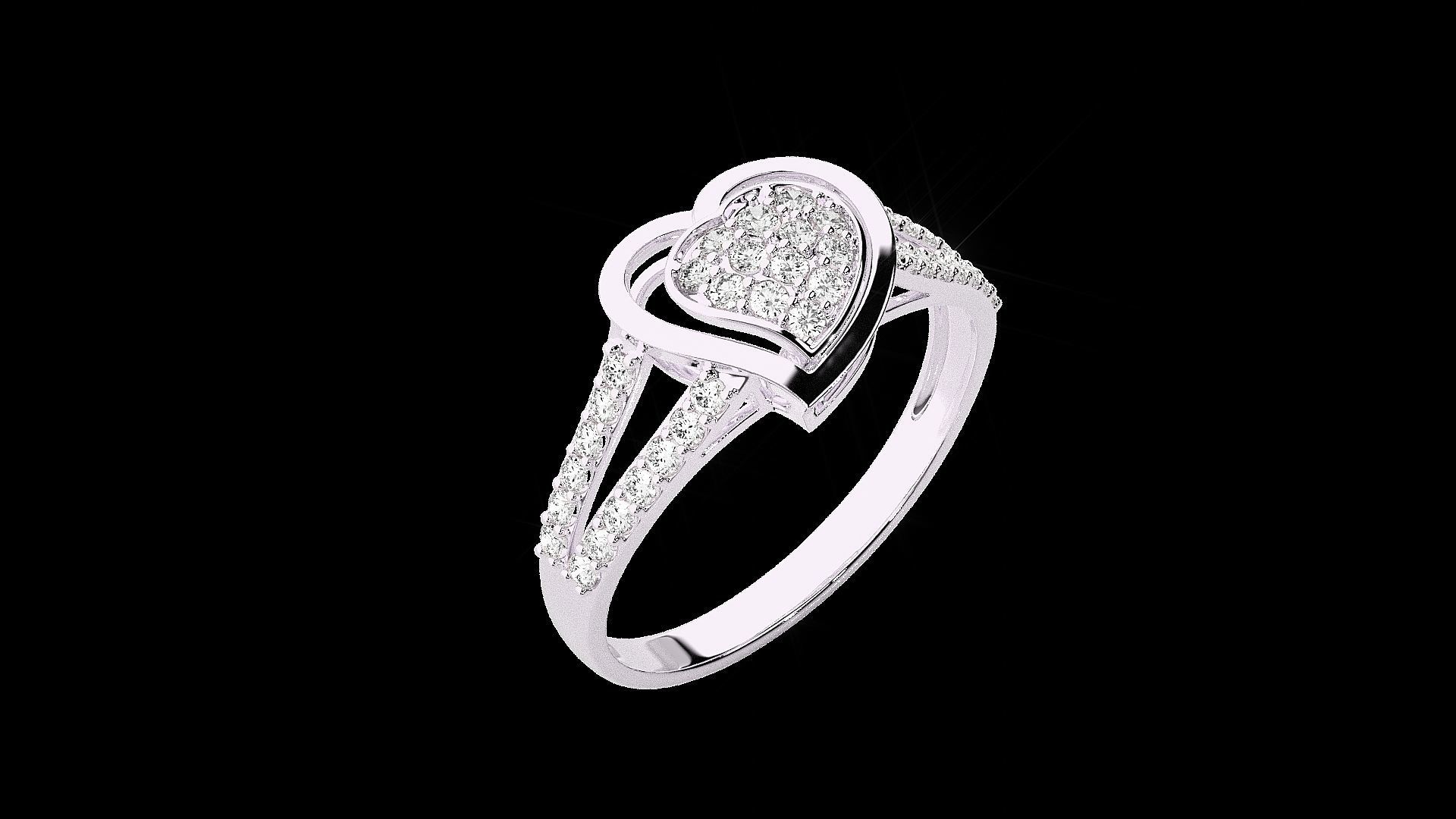 Heart Love Valentine Light wt diamond ring 3dm stl renders 3D print model_12