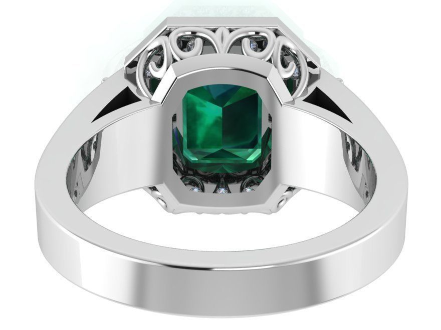 Octagonal Halo Ring 0276 3D print model_3