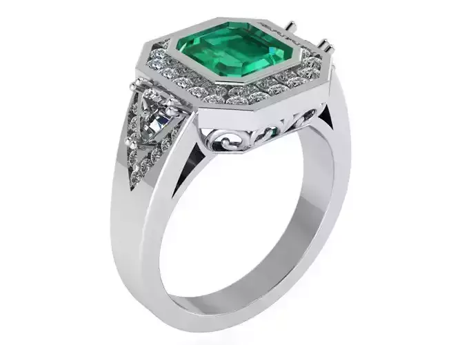 Octagonal Halo Ring 0276