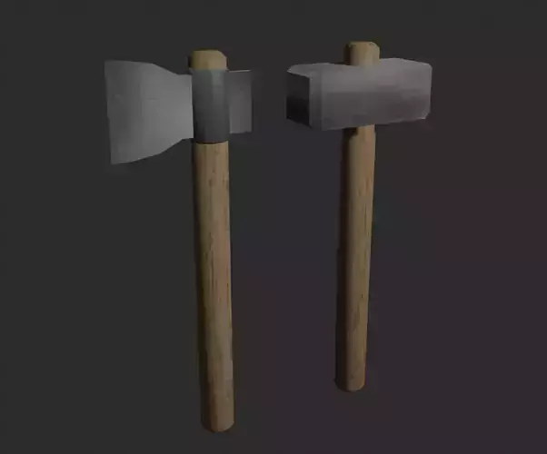 pixel hammer with an axe