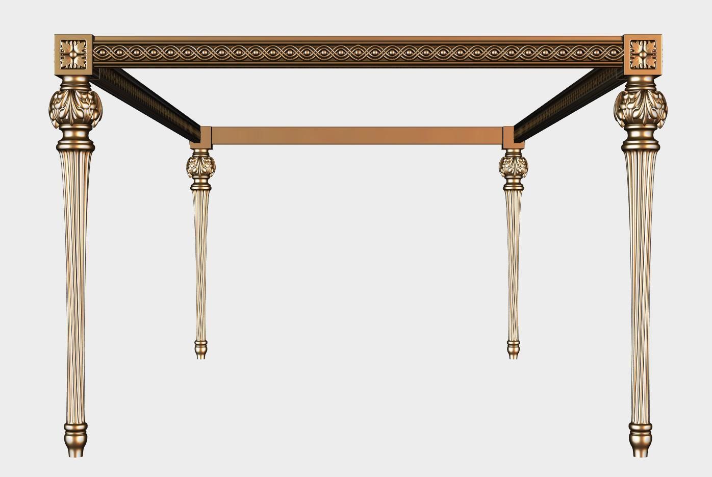 Carved dinner table for cnc 18 3D model_2