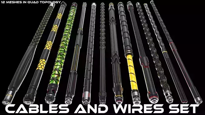 Cables and Wires set 3D model