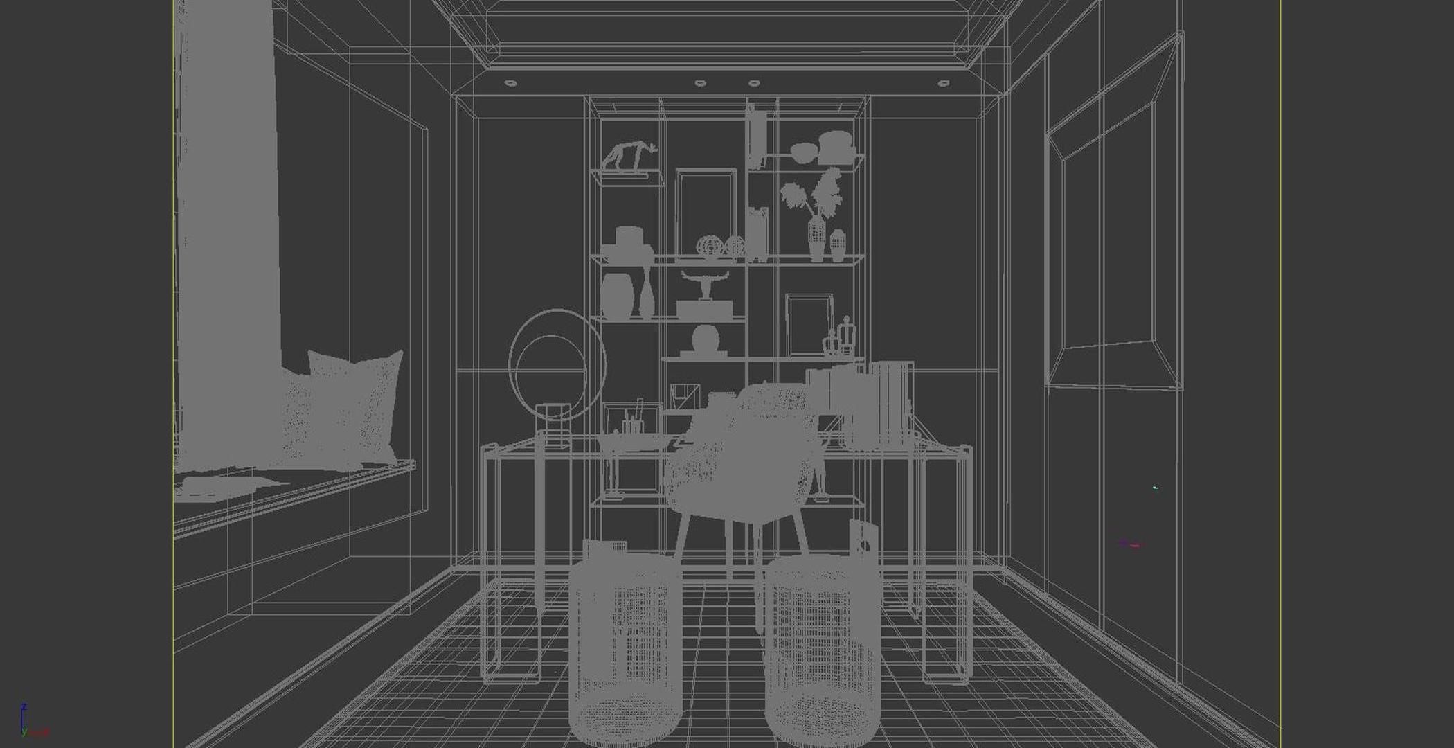 villa Study Home Modern decoration 3D model_6