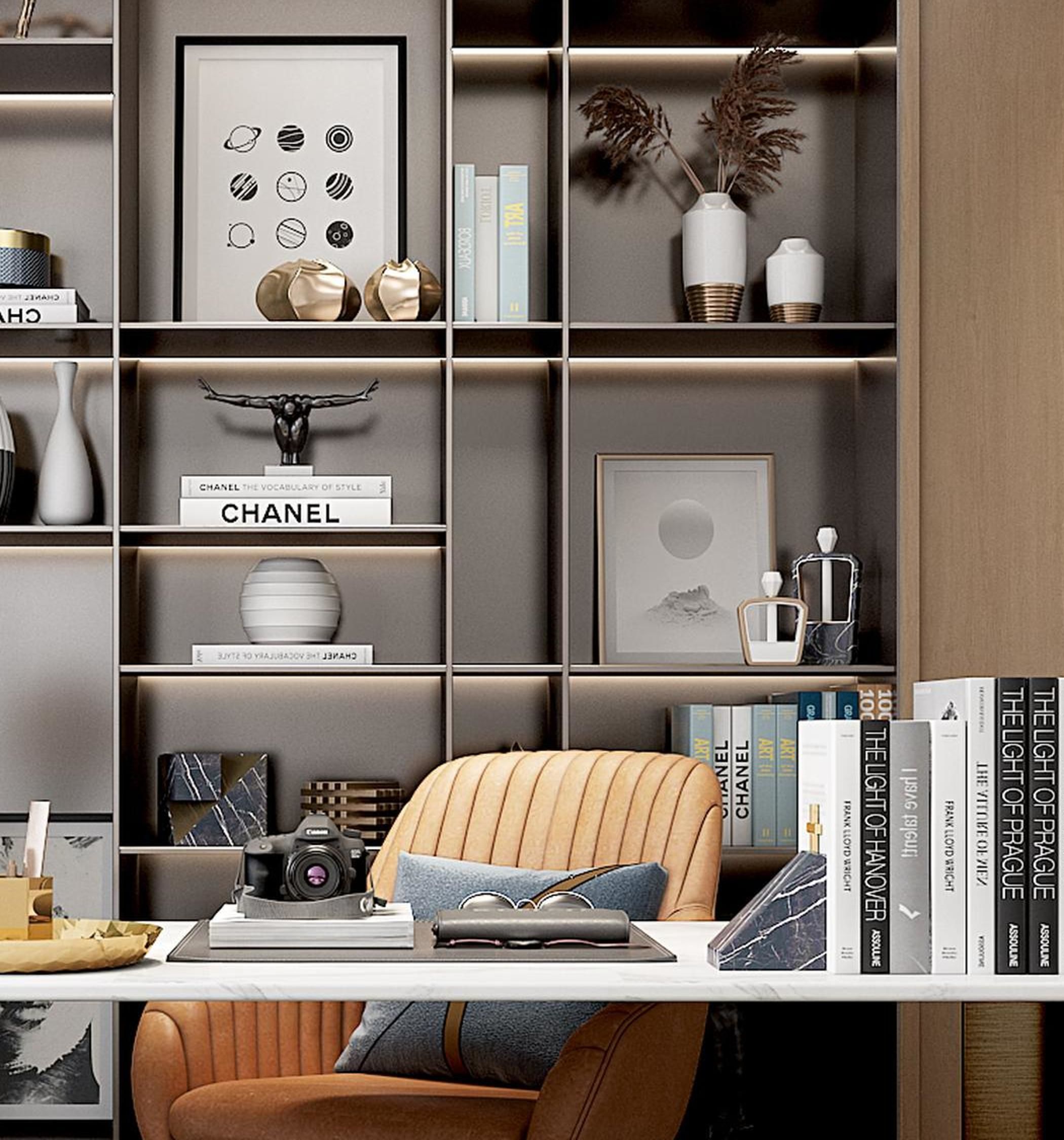 villa Study Home Modern decoration 3D model_2