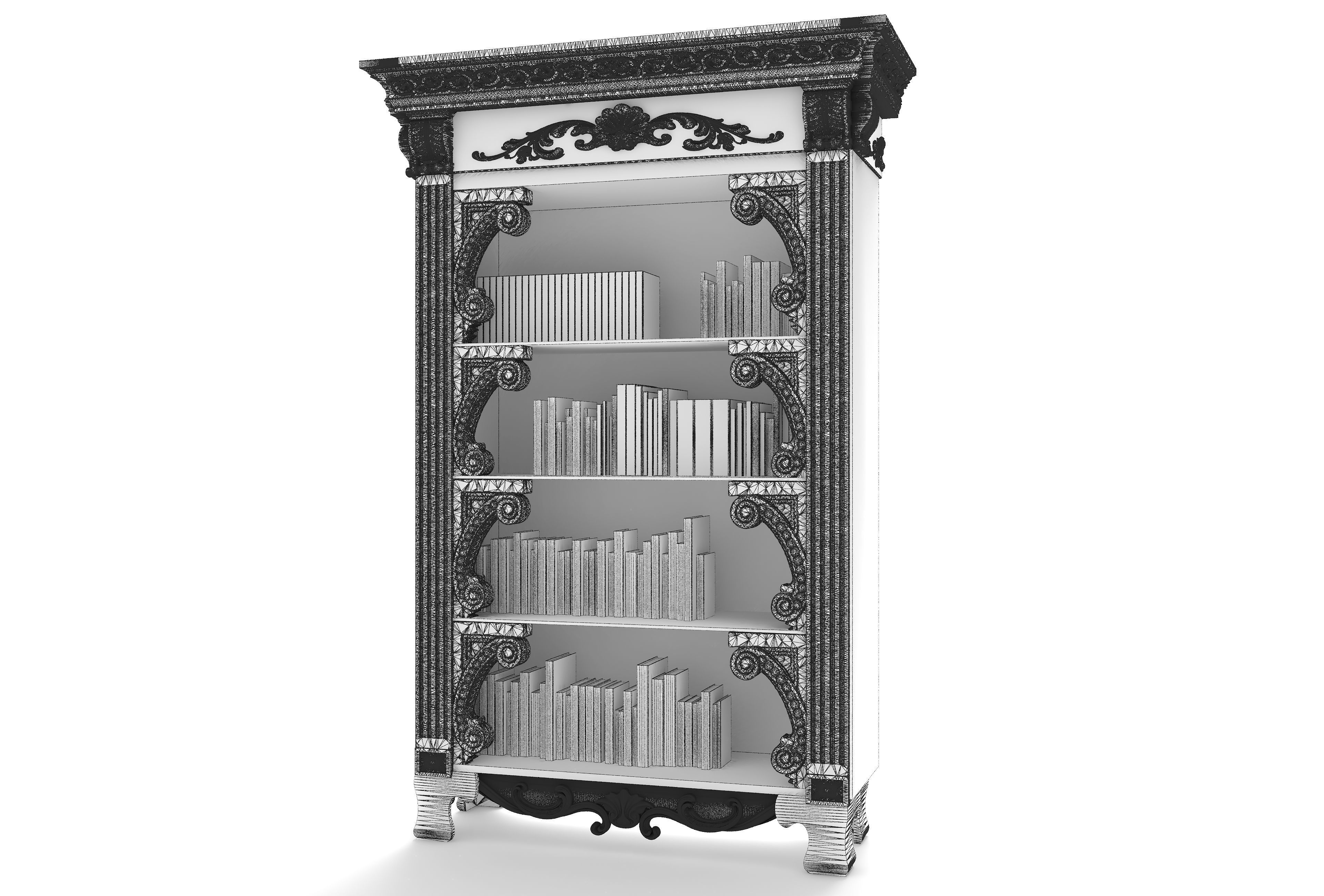 Bookcase 4K 3D model_13