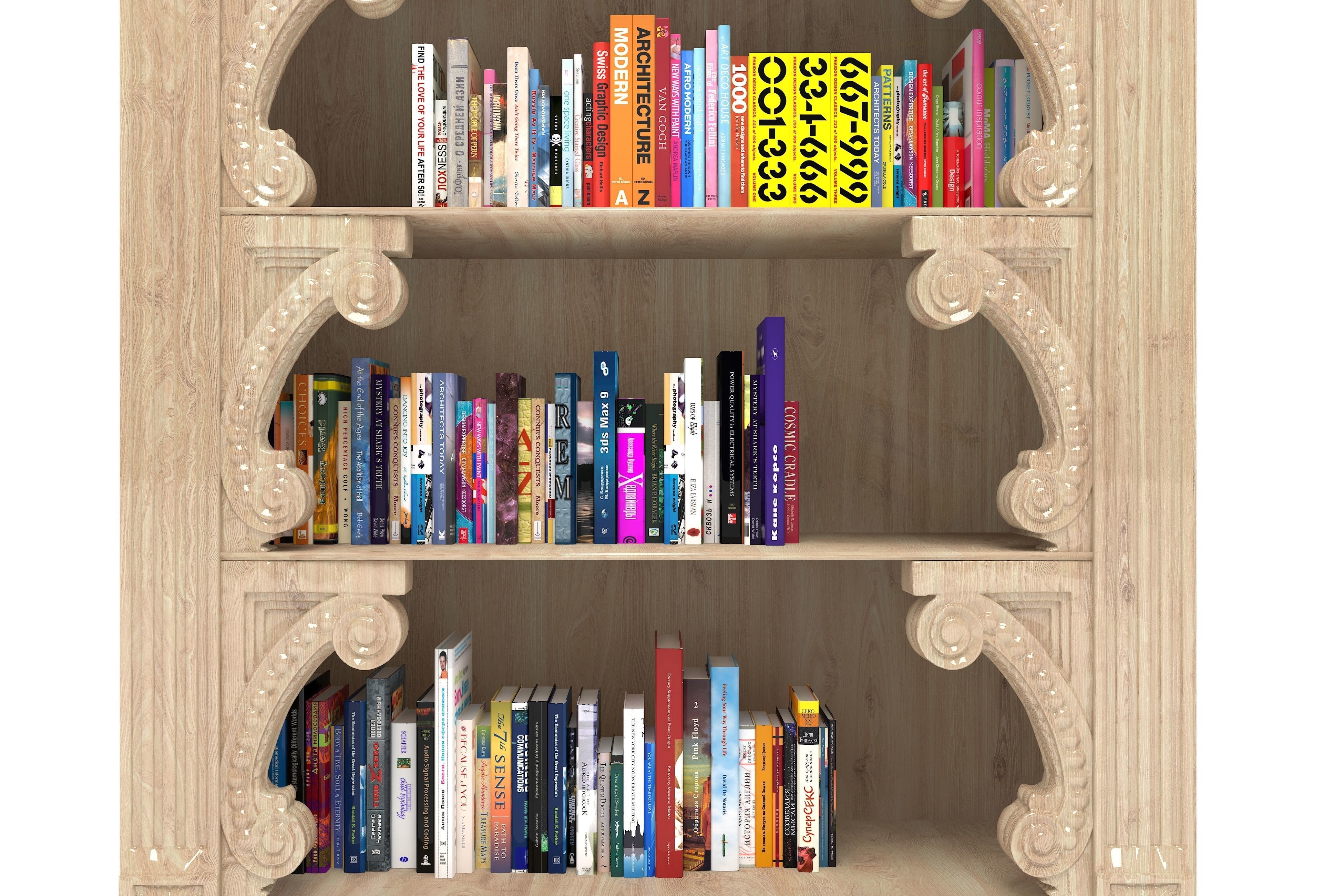 Bookcase 4K 3D model_2
