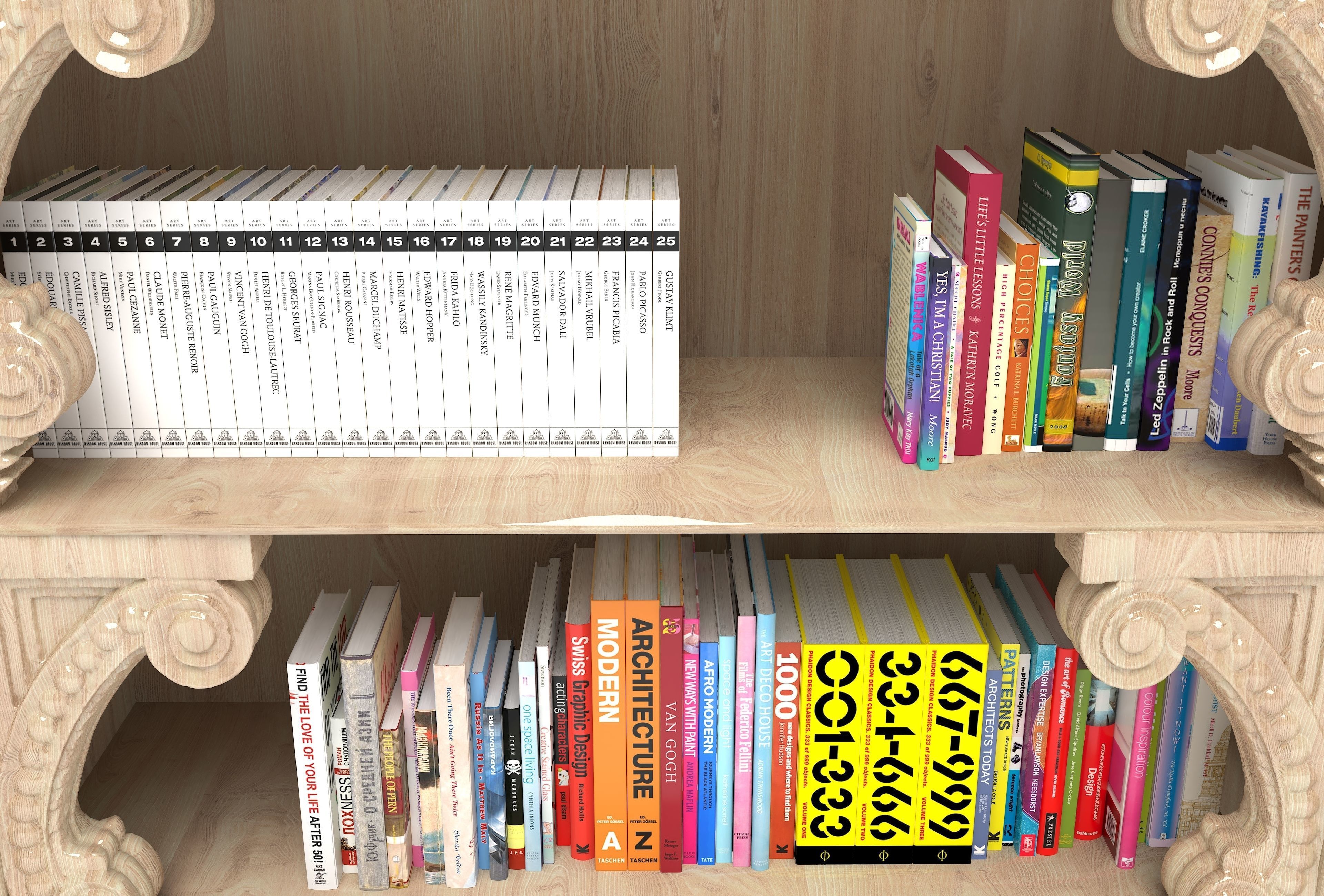 Bookcase 4K 3D model_3