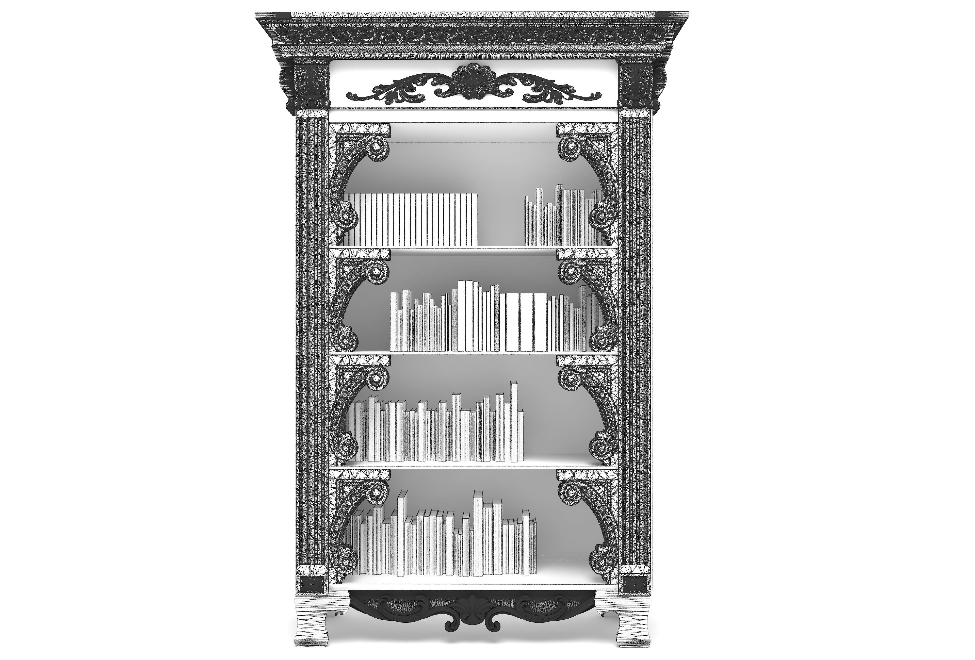 Bookcase 4K 3D model_8