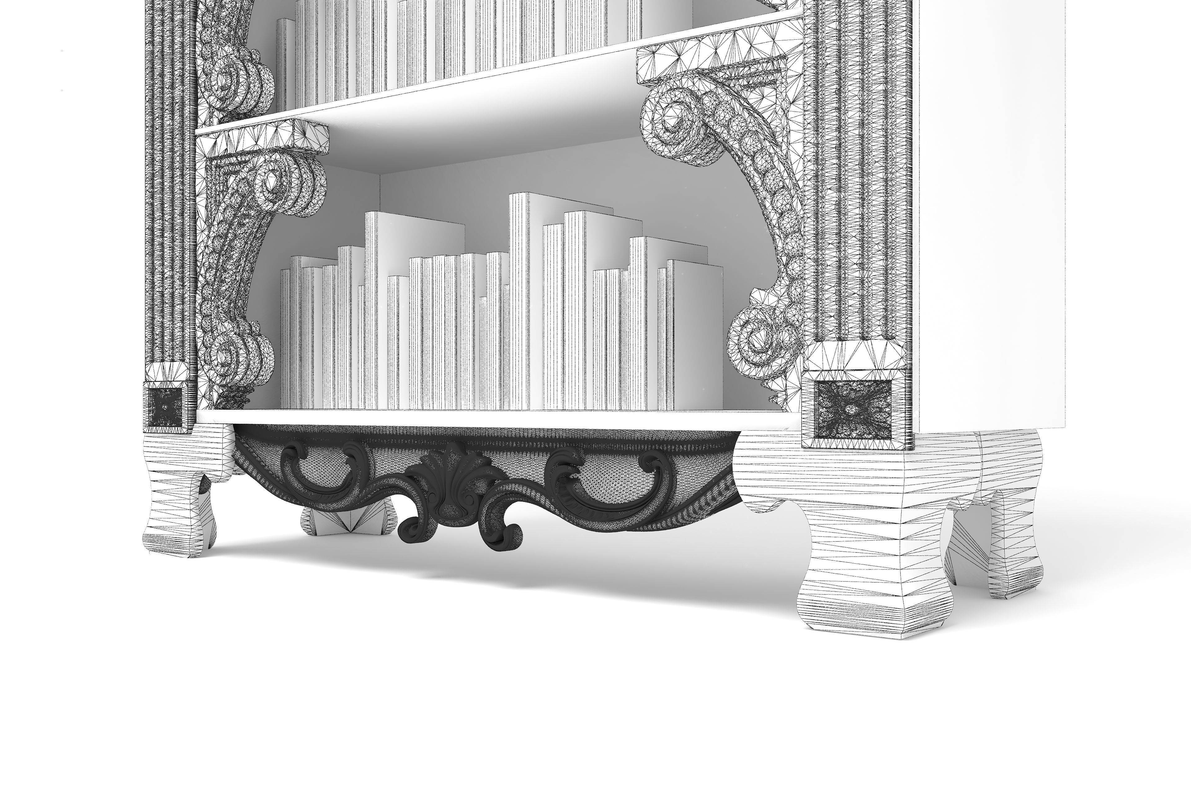 Bookcase 4K 3D model_10