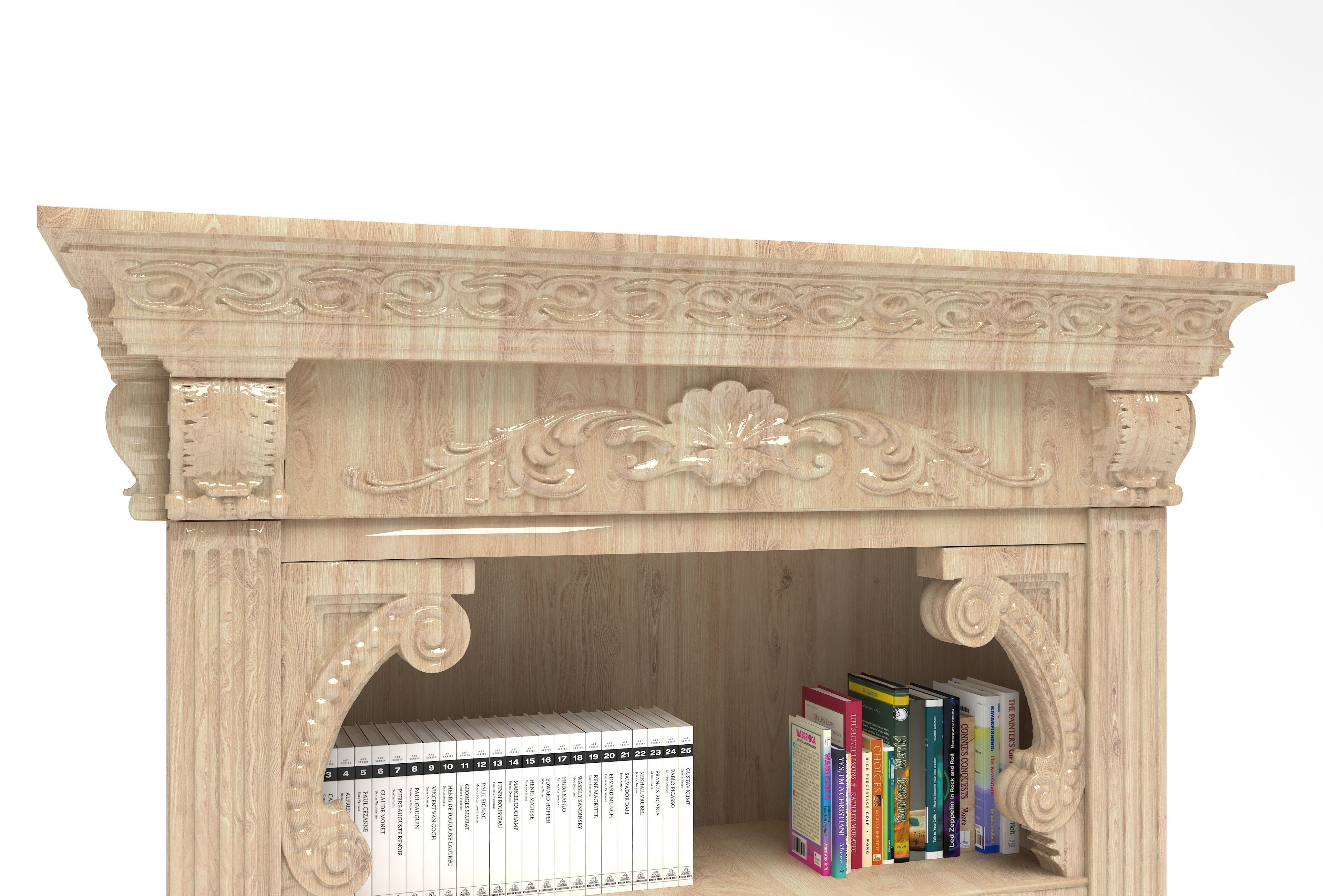 Bookcase 4K 3D model_1