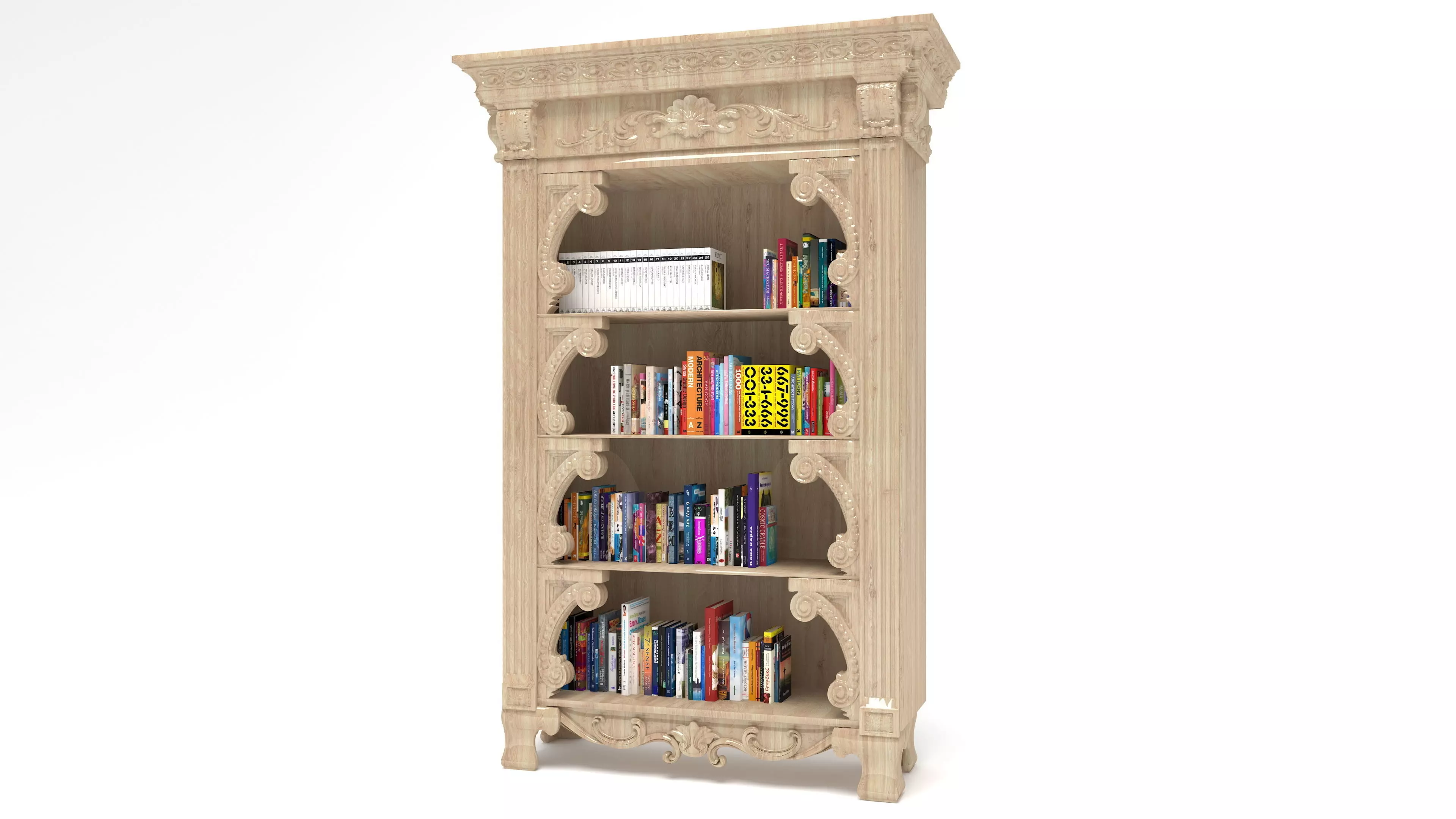 Bookcase 4K 3D model_0