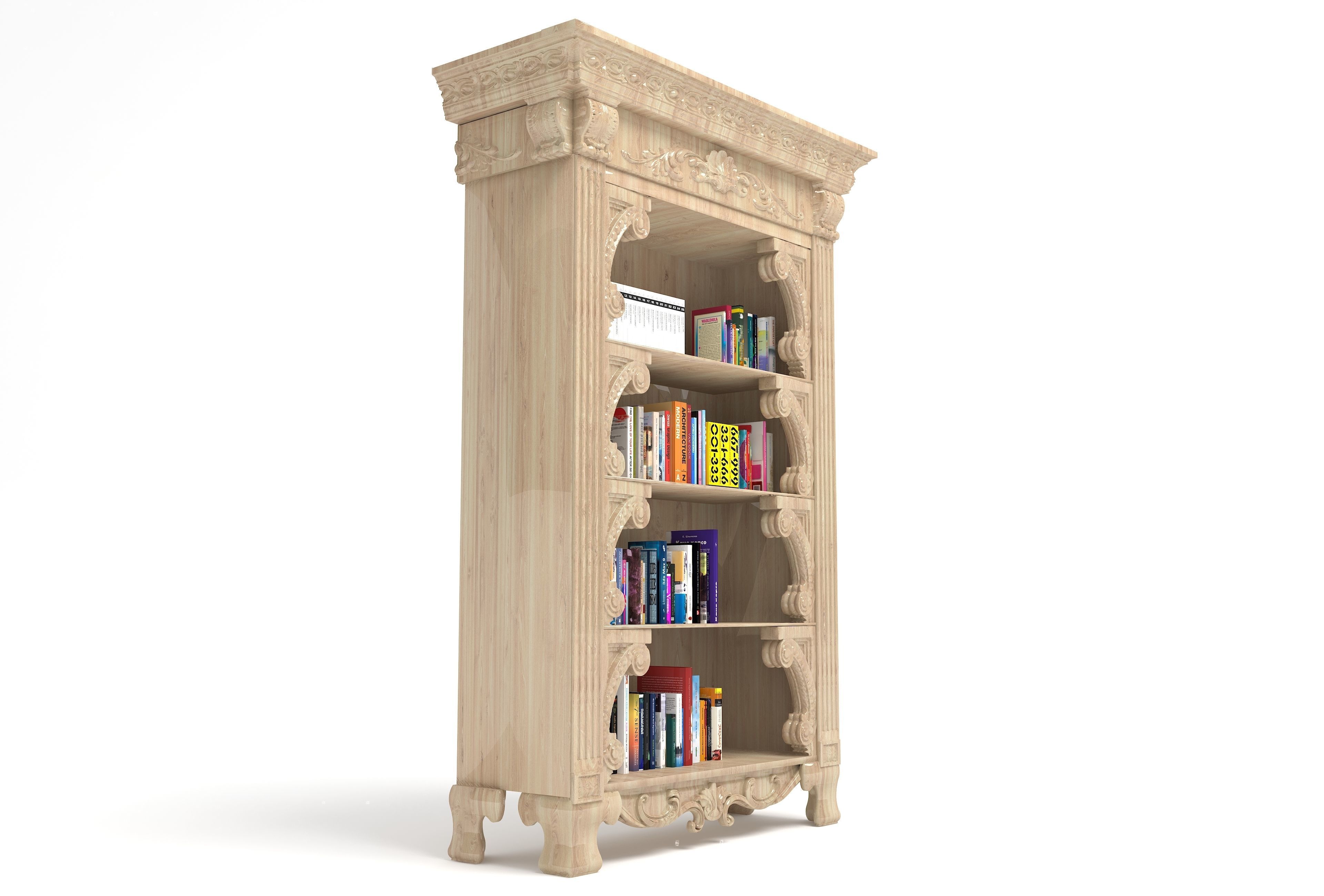 Bookcase 4K 3D model_7