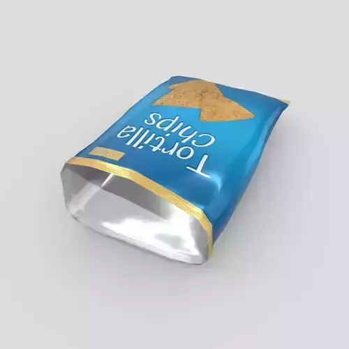 Tortilla Chips Bag Open Low-poly 3D model