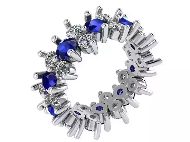 Sapphire Diamond Eternity Ring 0298