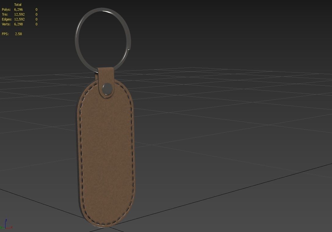Leather Key Chain M01 Low-poly 3D model_6