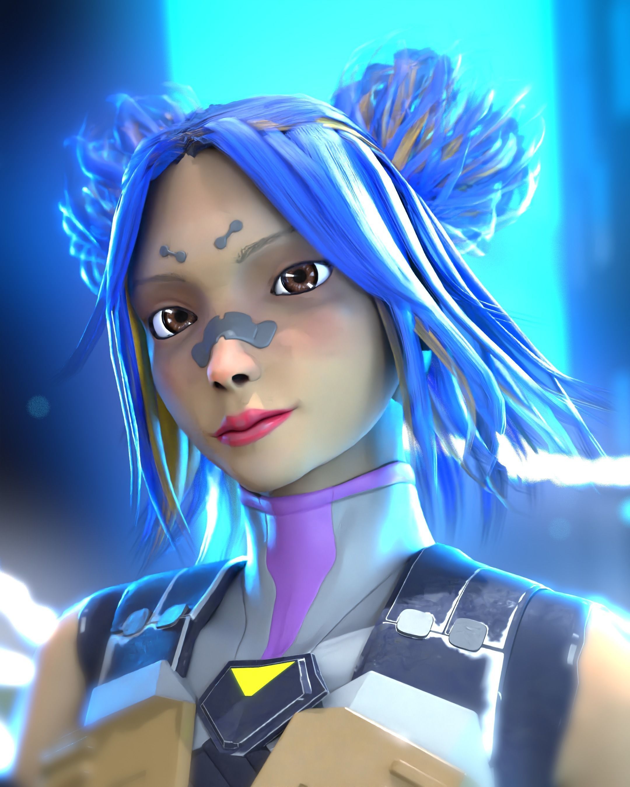 rigged valorant neon  Low-poly 3D model_1