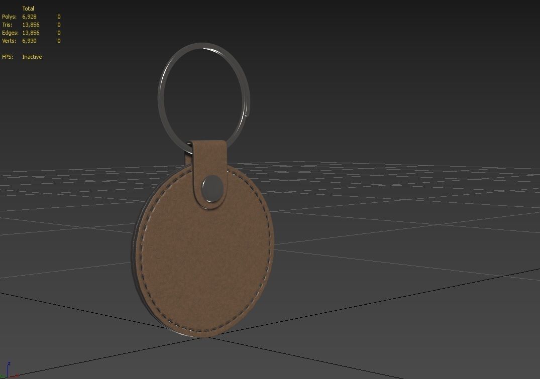 Leather Key Chain M02 Low-poly 3D model_7