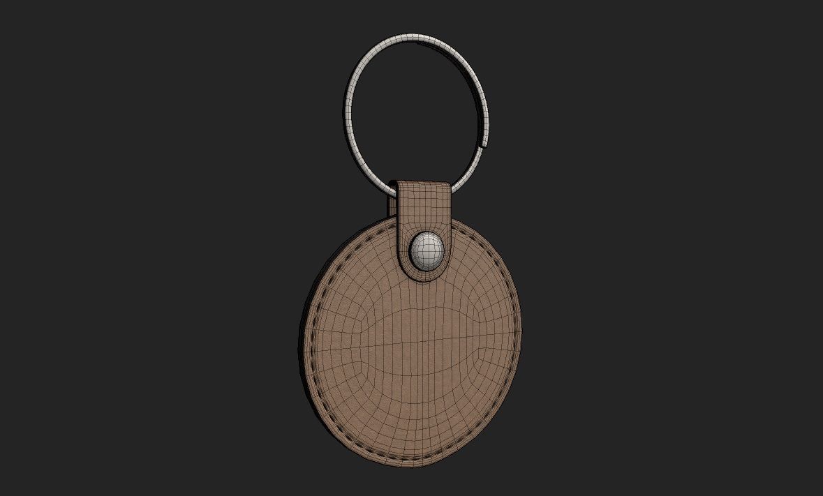 Leather Key Chain M02 Low-poly 3D model_1