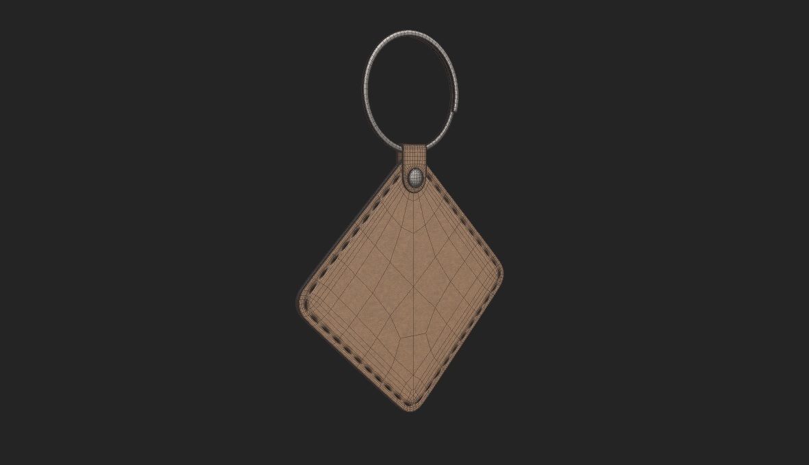 Leather Key Chain M03 Low-poly 3D model_1