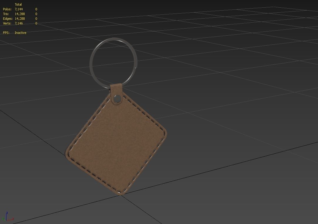 Leather Key Chain M03 Low-poly 3D model_7