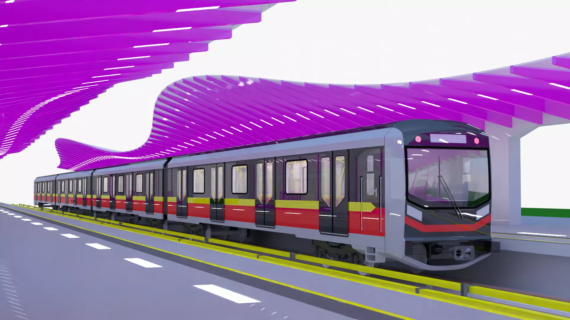 Warsaw metro station III 3D model_0