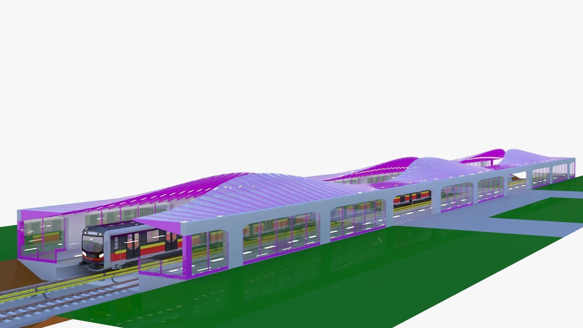 Warsaw metro station III 3D model_9